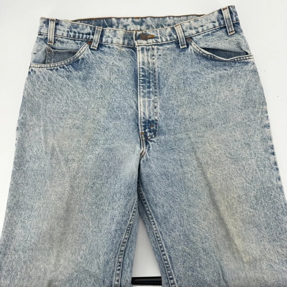 Levis‎ 550 Relaxed Fit Jeans Mens W34 L34 Light Acid Wash Distressed Orange Tab